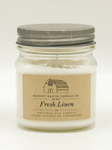Fresh Linen 8 oz Mason Jar