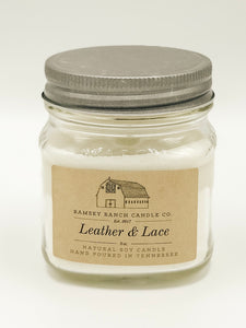 Leather & Lace 8 oz Mason Jar