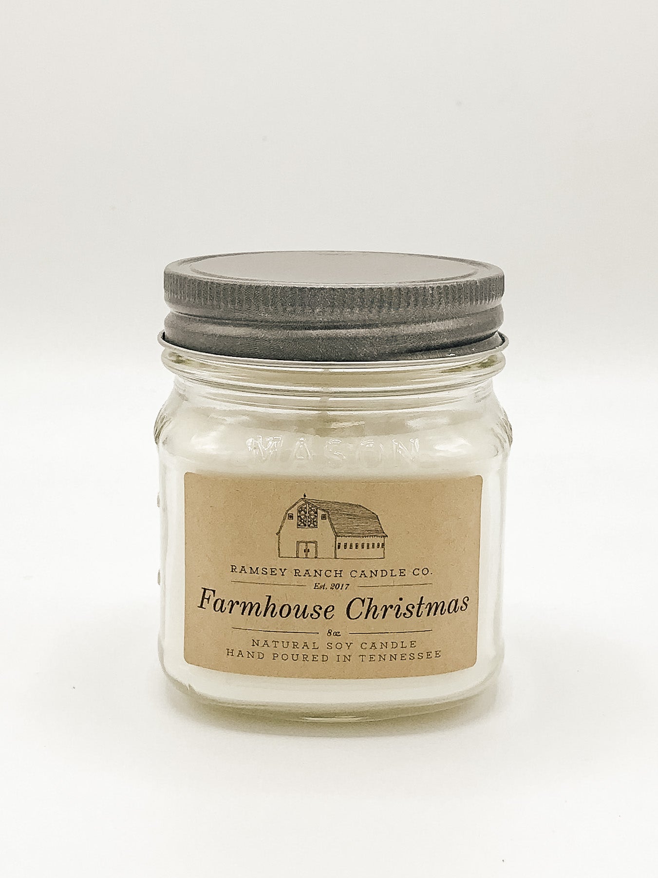 Farmhouse Christmas 8 oz Mason Jar