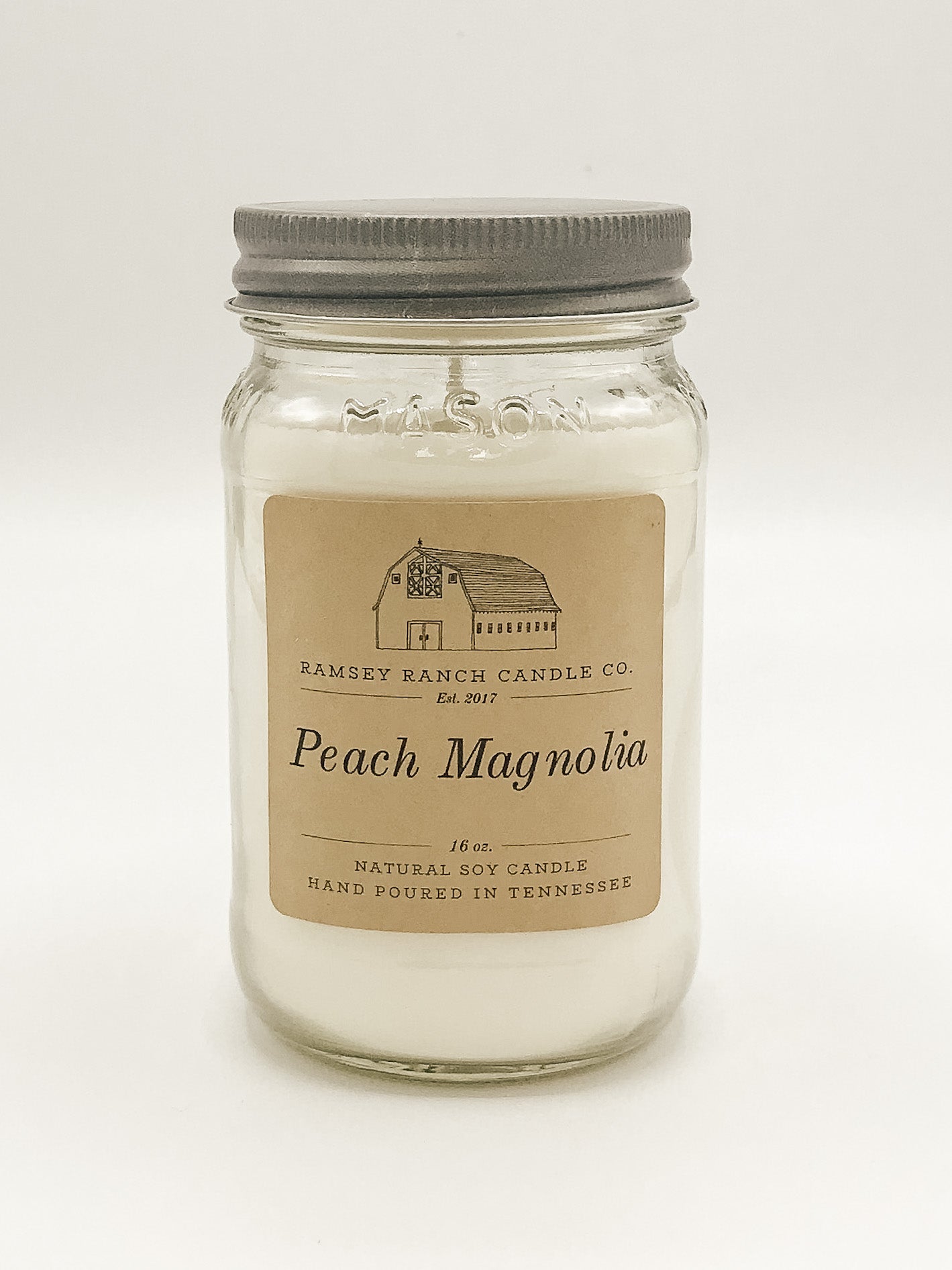 Peach Magnolia 16 oz Mason Jar