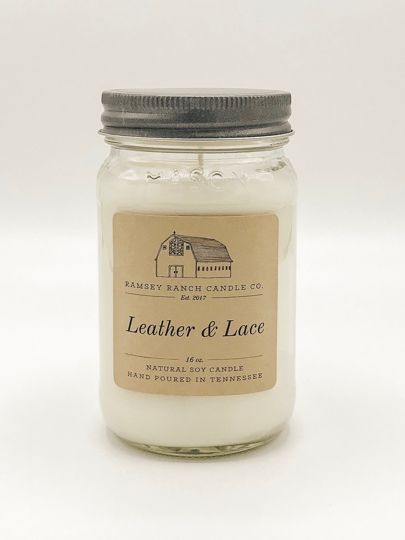 Leather & Lace 16 oz Mason Jar